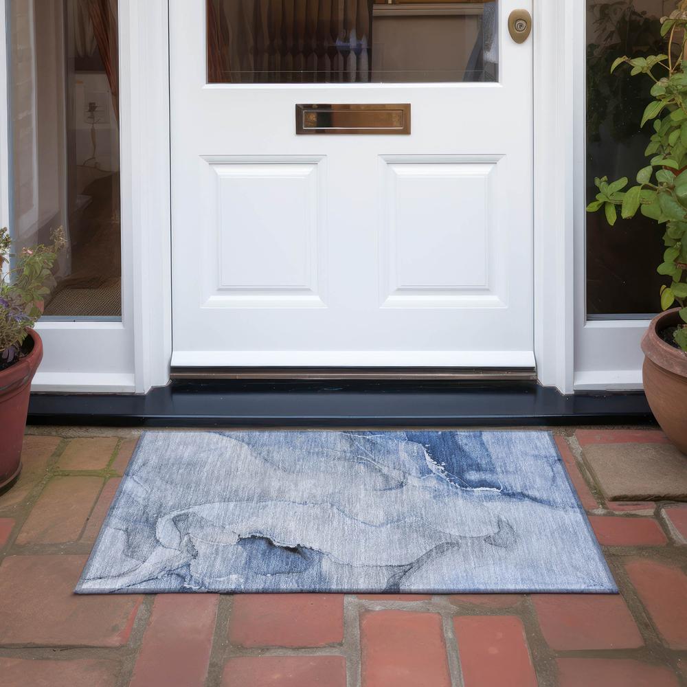 Chantille ACN521 Blue 1'8" x 2'6" Rug. Picture 7