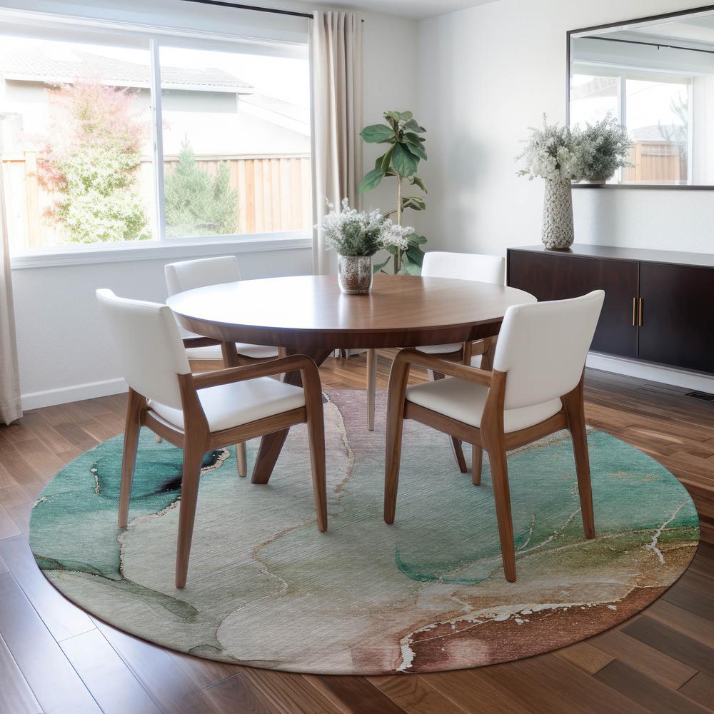 Chantille ACN521 Teal 8' x 8' Rug. Picture 6