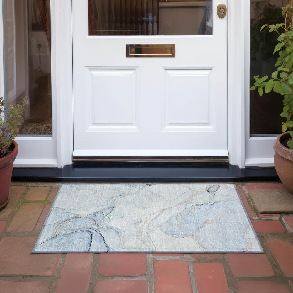 Chantille ACN523 Blue 1'8" x 2'6" Rug. Picture 7