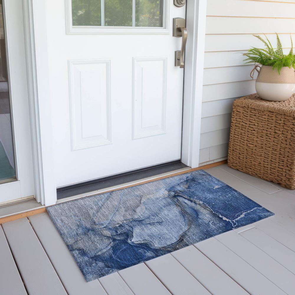 Chantille ACN524 Blue 1'8" x 2'6" Rug. Picture 7