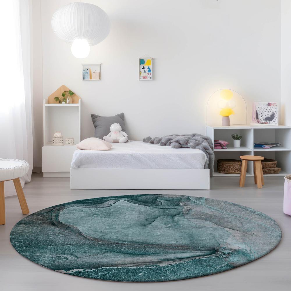 Chantille ACN524 Teal 8' x 8' Rug. Picture 6