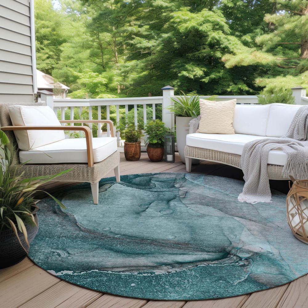 Chantille ACN524 Teal 8' x 8' Rug. Picture 7