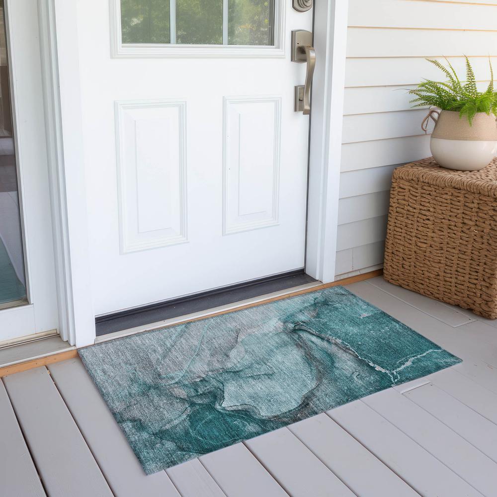 Chantille ACN524 Teal 1'8" x 2'6" Rug. Picture 8