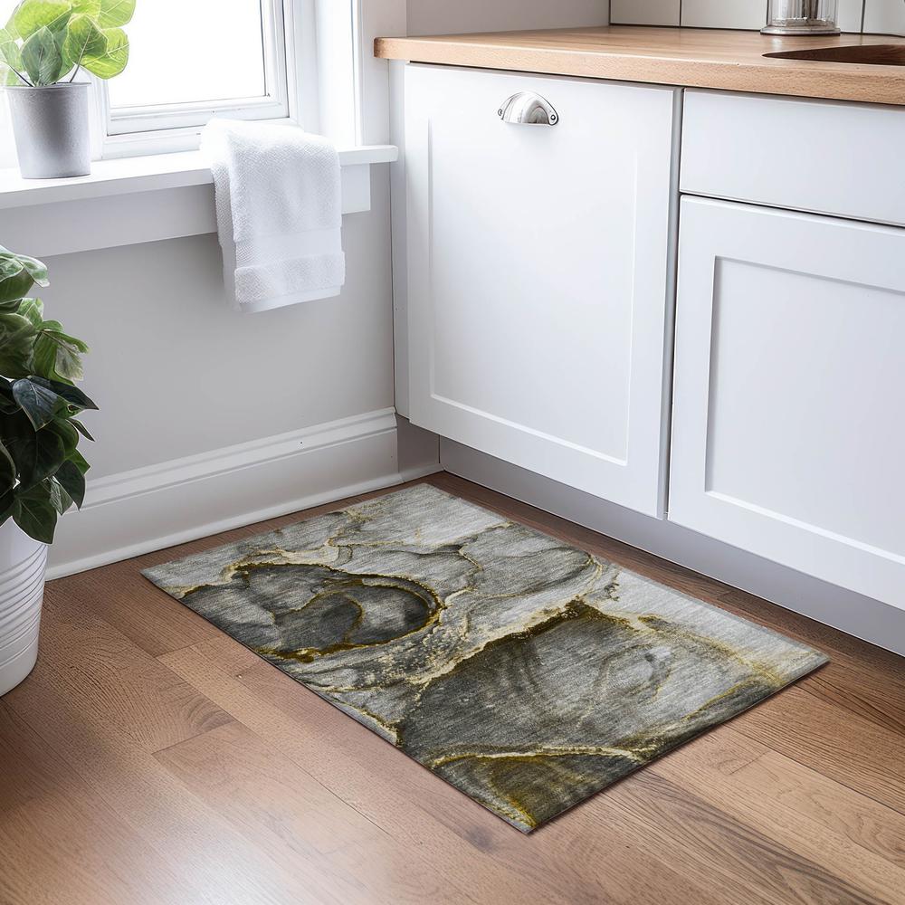 Chantille ACN525 Gold 1'8" x 2'6" Rug. Picture 6