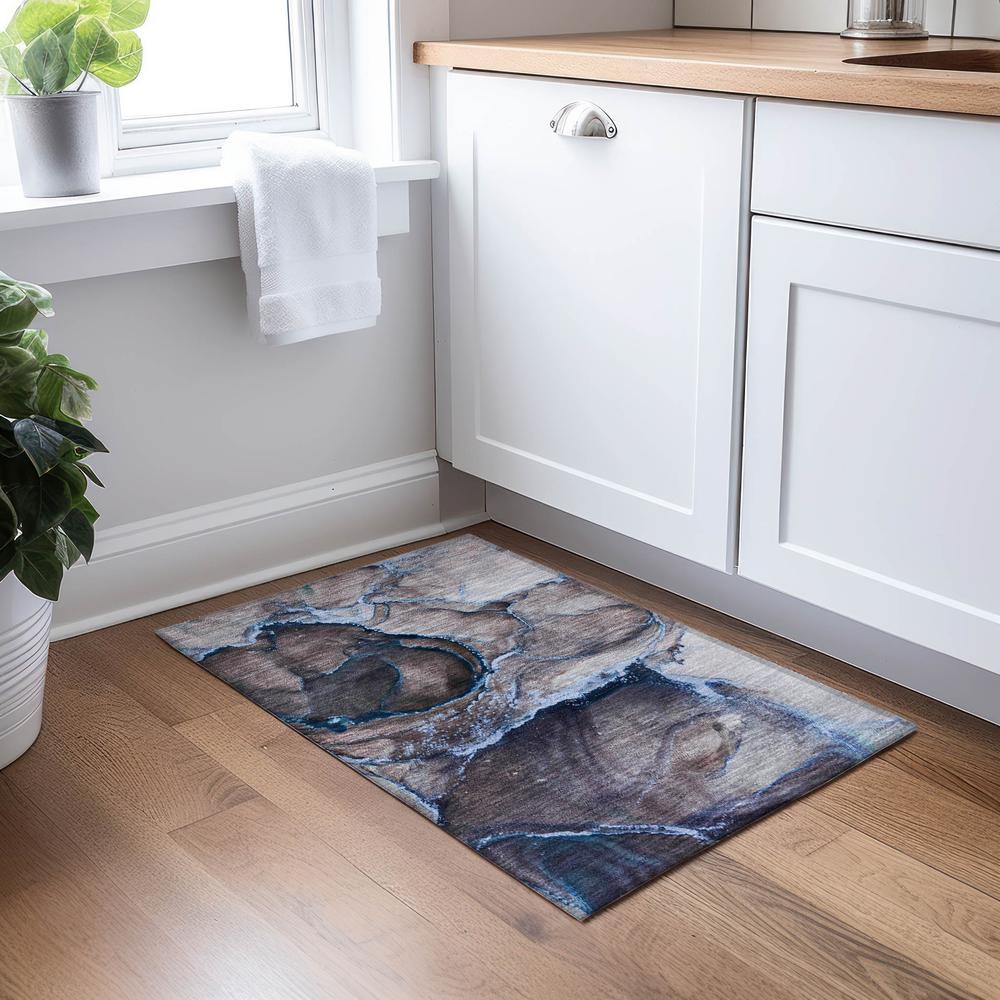 Chantille ACN525 Blue 1'8" x 2'6" Rug. Picture 6