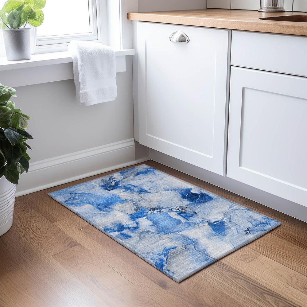 Chantille ACN526 Blue 1'8" x 2'6" Rug. Picture 6