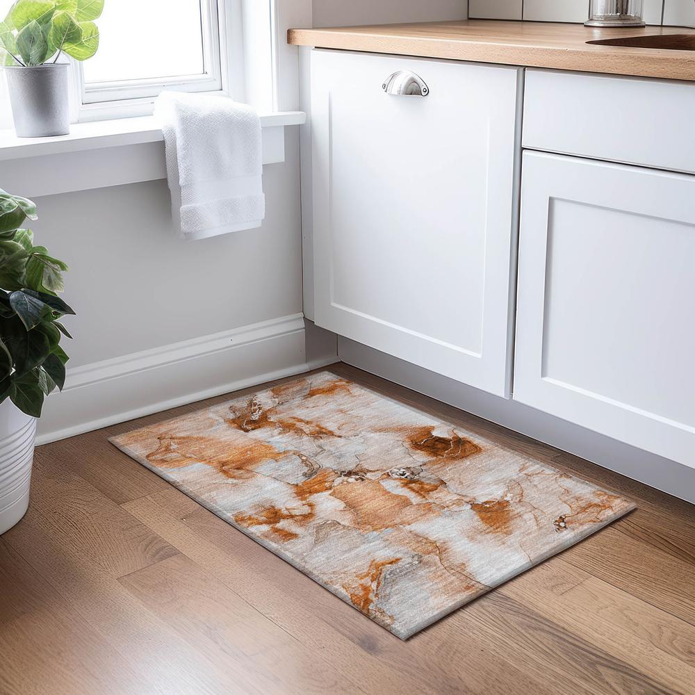 Chantille ACN526 Orange 1'8" x 2'6" Rug. Picture 6