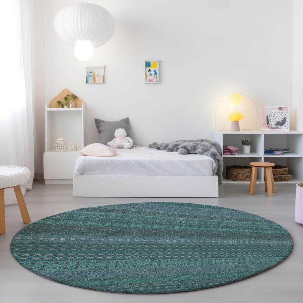 Chantille ACN527 Teal 8' x 8' Rug. Picture 6