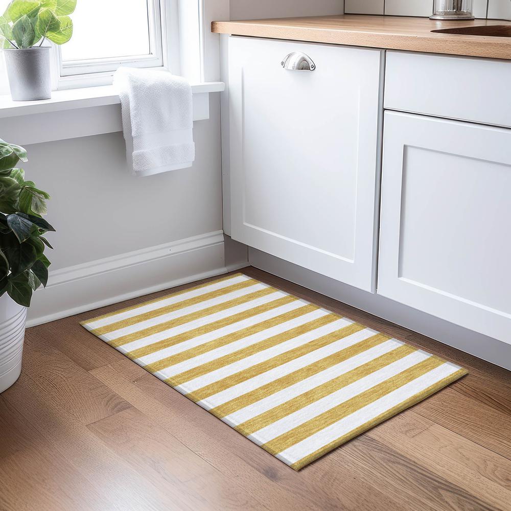 Chantille ACN528 Gold 1'8" x 2'6" Rug. Picture 6
