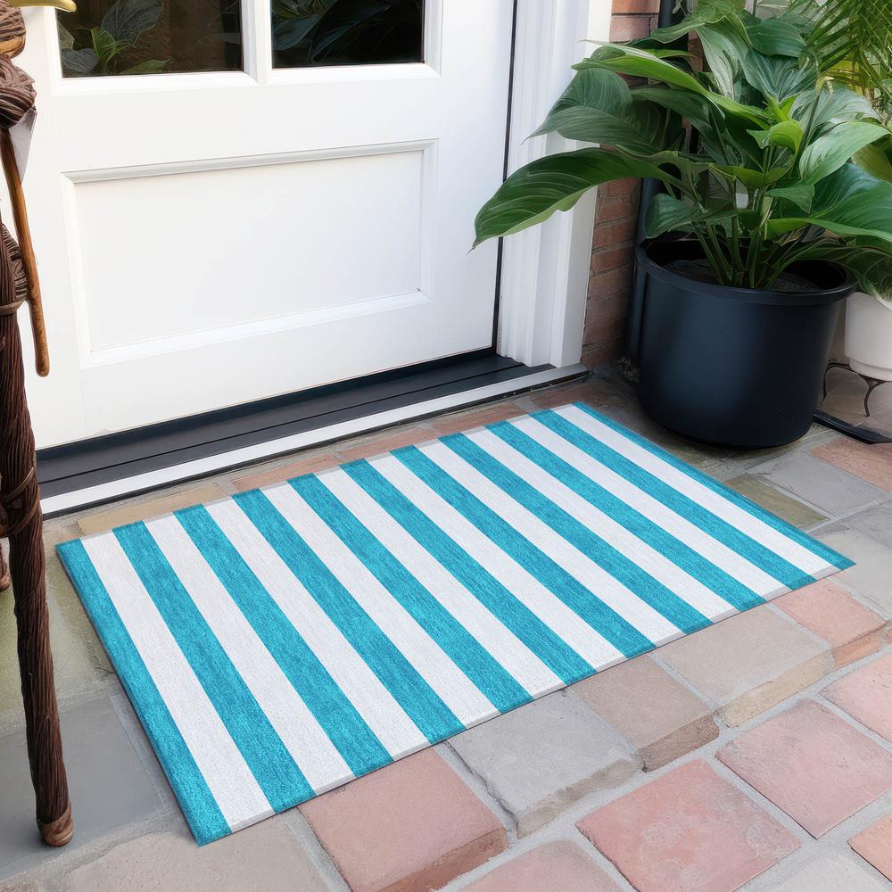 Chantille ACN528 Teal 1'8" x 2'6" Rug. Picture 8