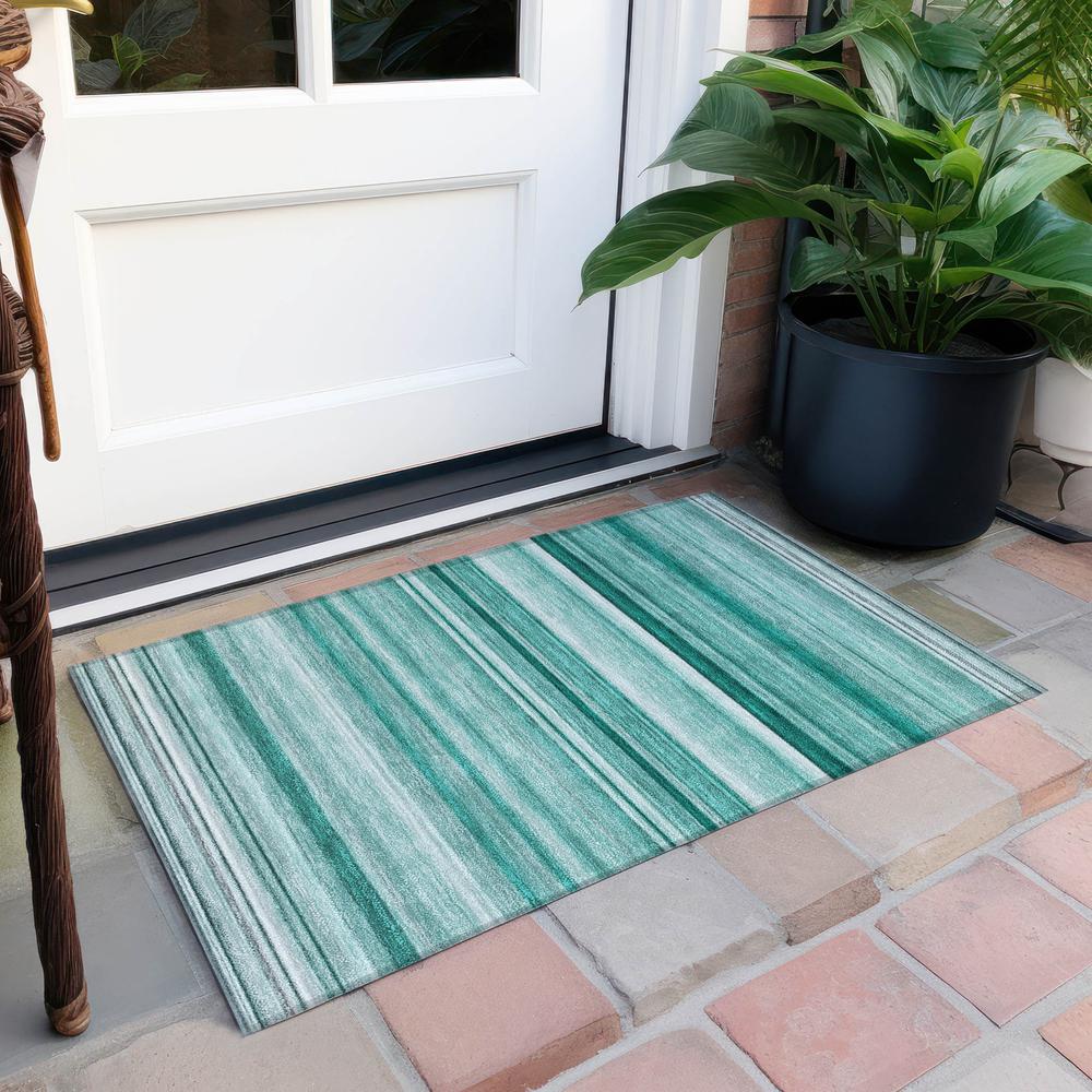 Chantille ACN529 Teal 1'8" x 2'6" Rug. Picture 7