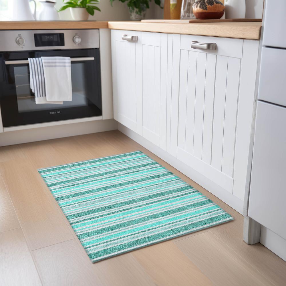 Chantille ACN531 Teal 1'8" x 2'6" Rug. Picture 7