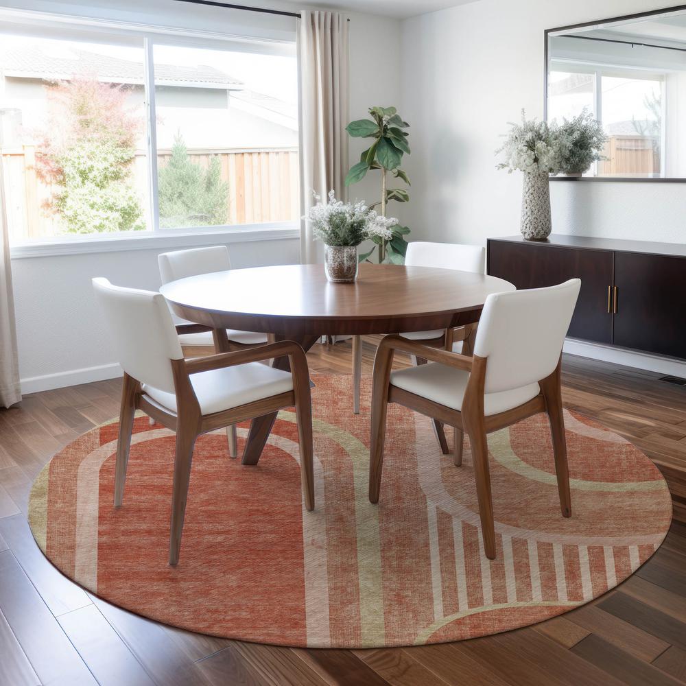 Chantille ACN532 Orange 8' x 8' Rug. Picture 6