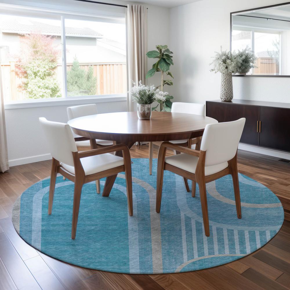 Chantille ACN532 Teal 8' x 8' Rug. Picture 6