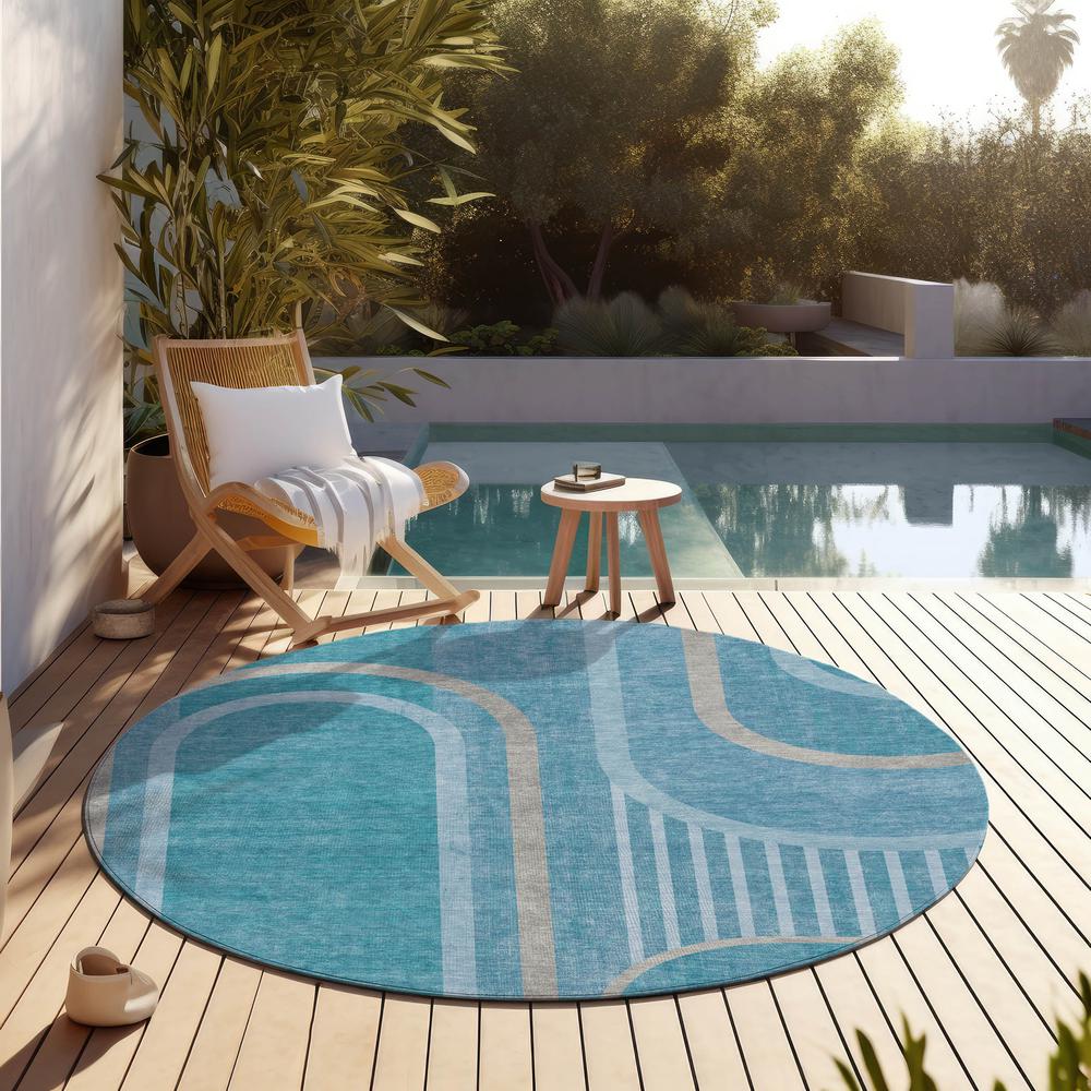 Chantille ACN532 Teal 8' x 8' Rug. Picture 7