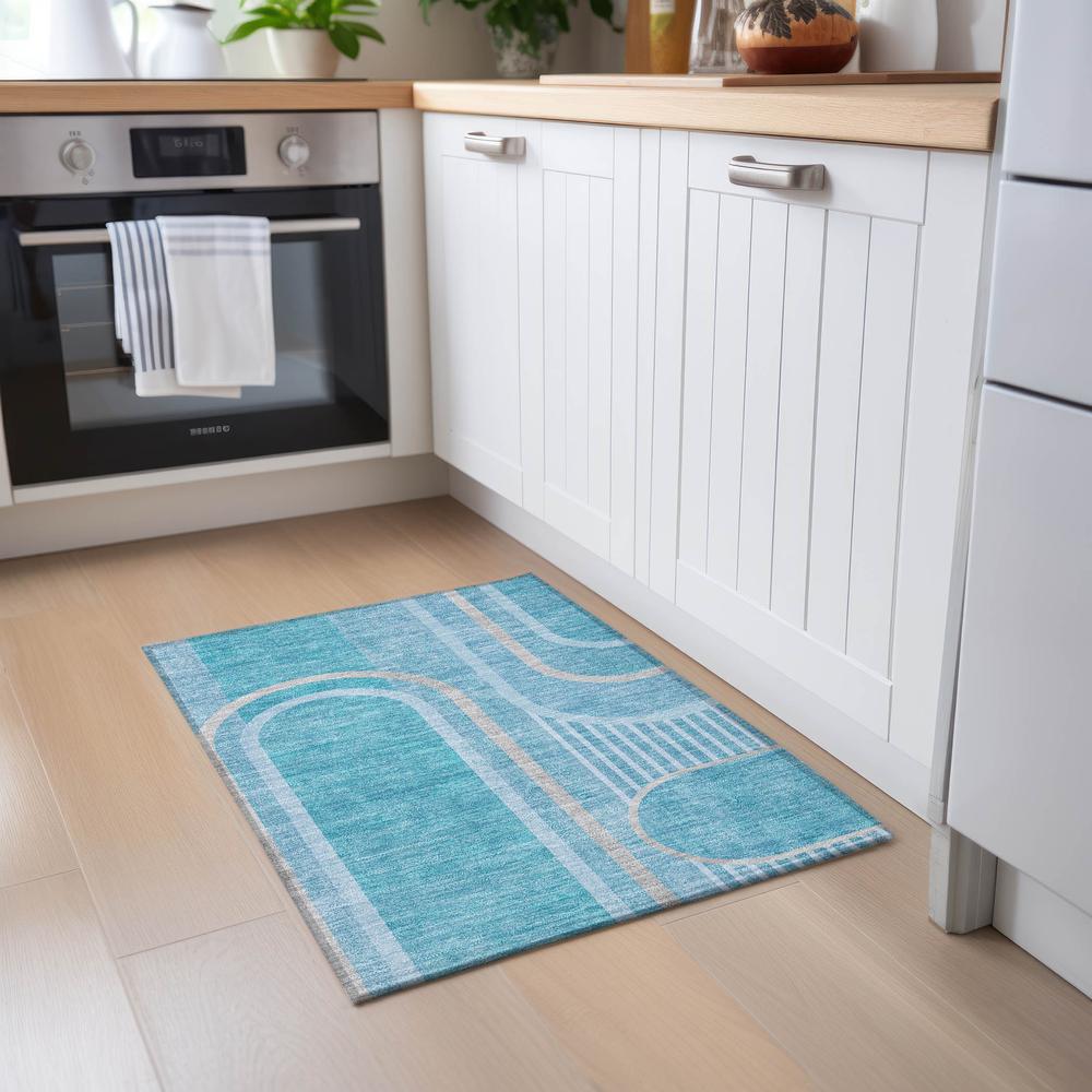 Chantille ACN532 Teal 1'8" x 2'6" Rug. Picture 6