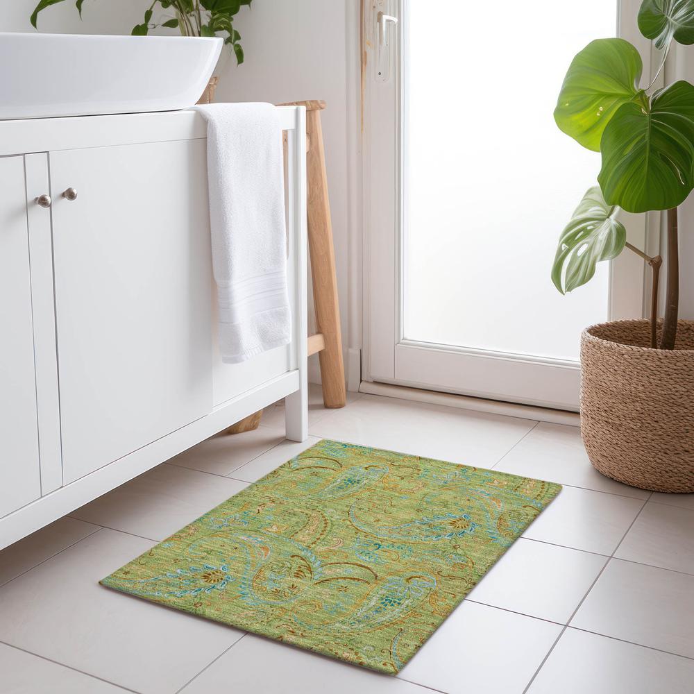 Chantille ACN533 Green 1'8" x 2'6" Rug. Picture 6
