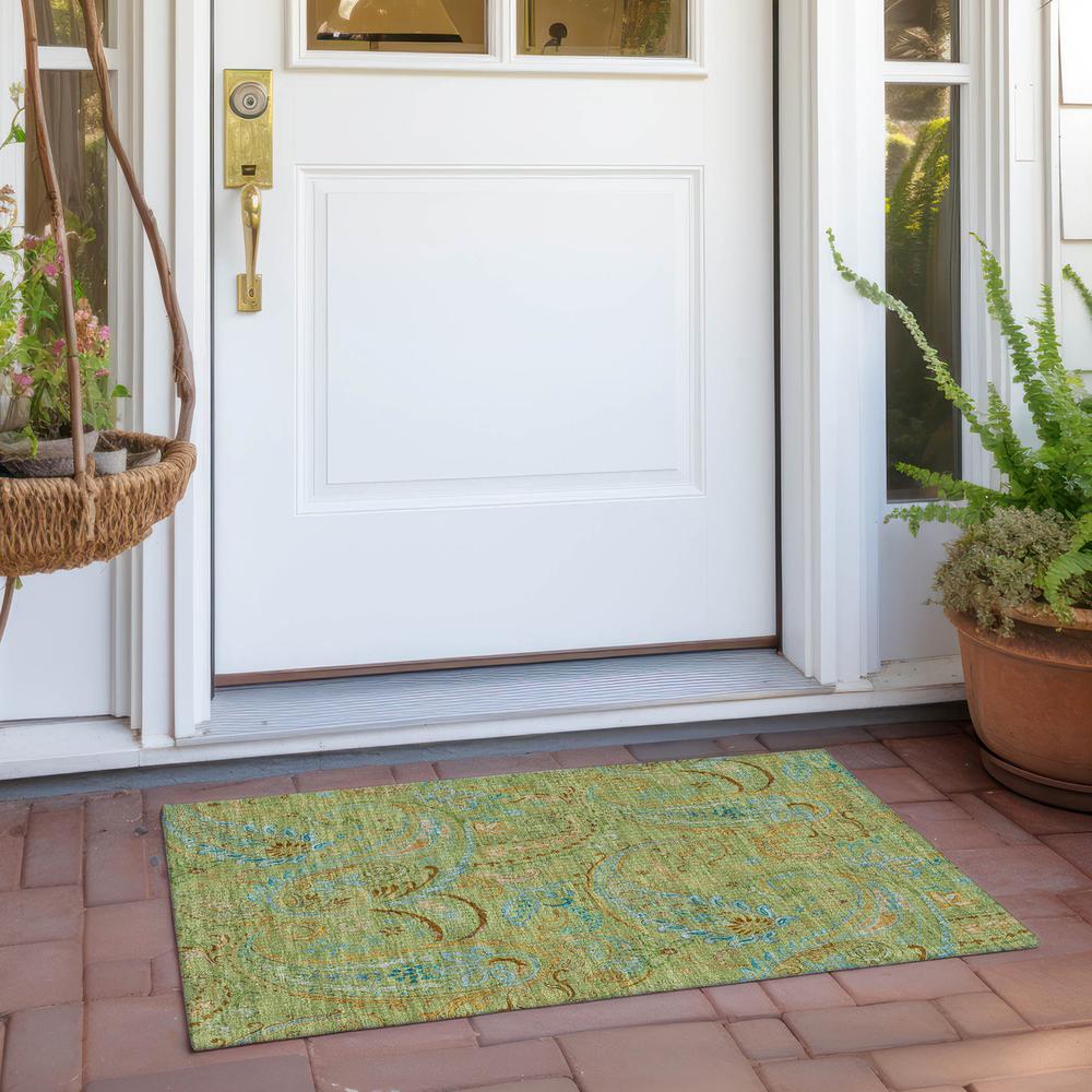 Chantille ACN533 Green 1'8" x 2'6" Rug. Picture 7