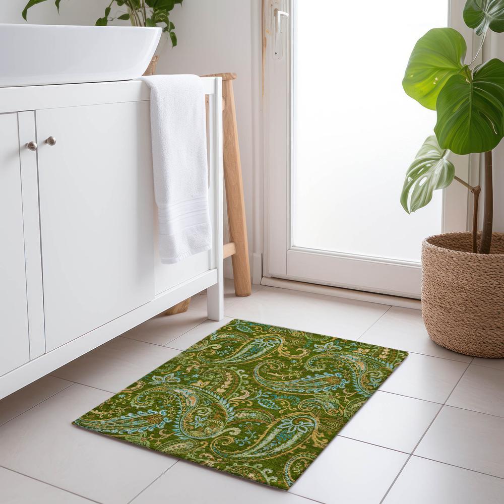 Chantille ACN533 Green 1'8" x 2'6" Rug. Picture 7