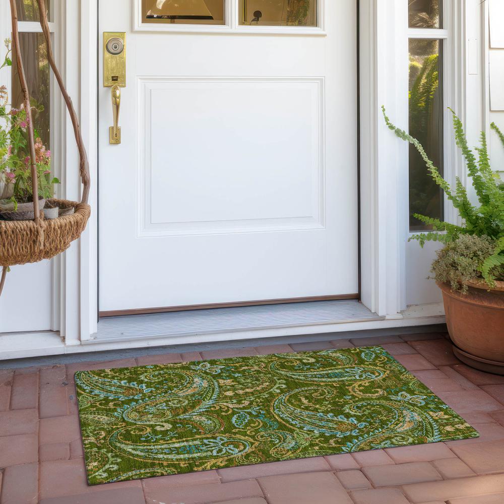 Chantille ACN533 Green 1'8" x 2'6" Rug. Picture 8