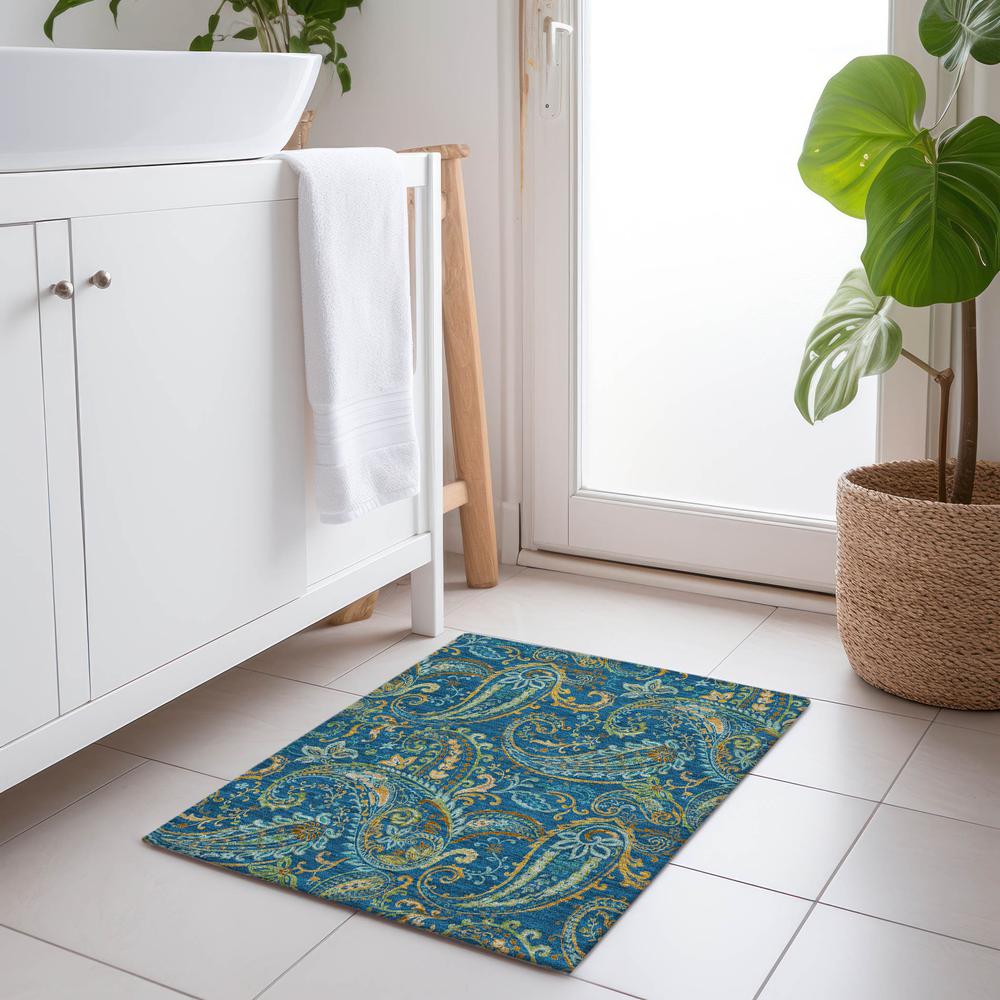 Chantille ACN533 Blue 1'8" x 2'6" Rug. Picture 6
