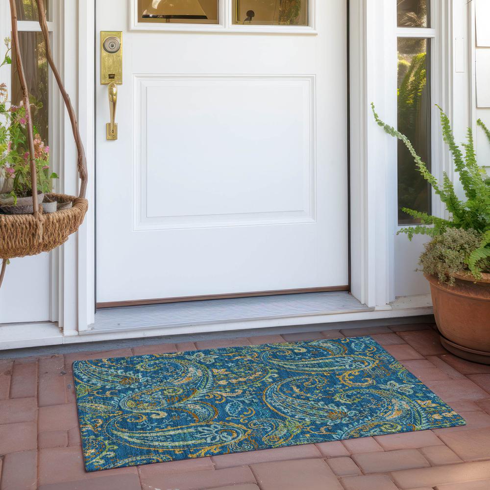 Chantille ACN533 Blue 1'8" x 2'6" Rug. Picture 7