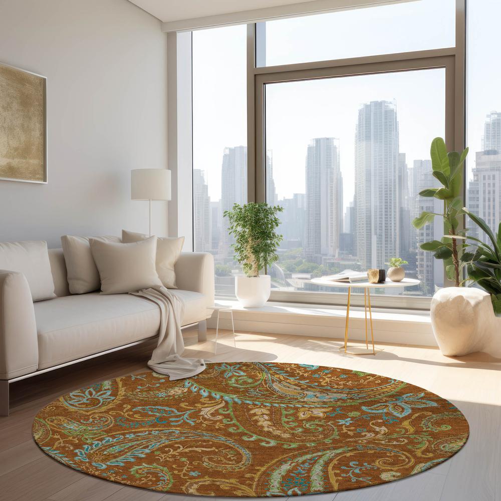 Chantille ACN533 Orange 8' x 8' Rug. Picture 6