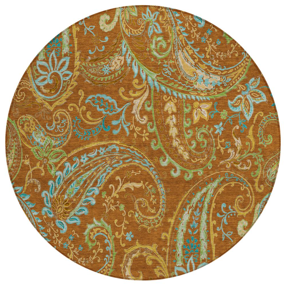 Chantille ACN533 Orange 8' x 8' Rug. Picture 1