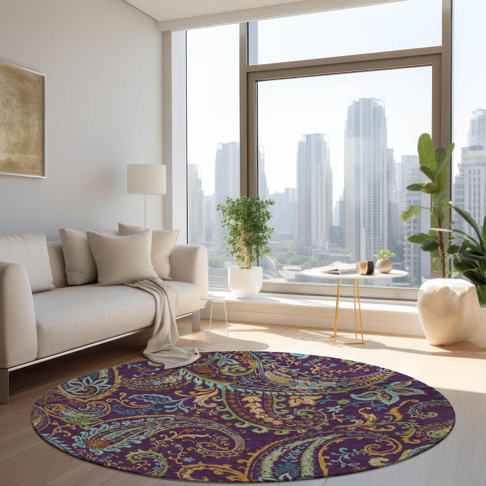 Chantille ACN533 Purple 8' x 8' Rug. Picture 7