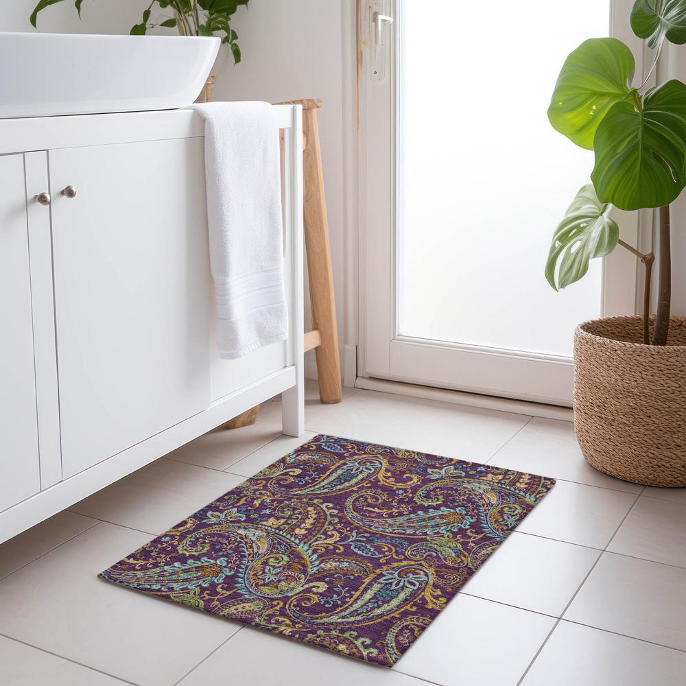 Chantille ACN533 Purple 1'8" x 2'6" Rug. Picture 7