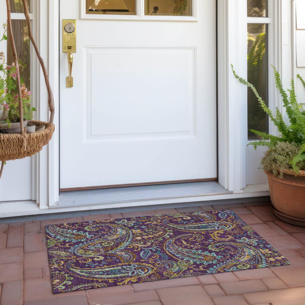 Chantille ACN533 Purple 1'8" x 2'6" Rug. Picture 8