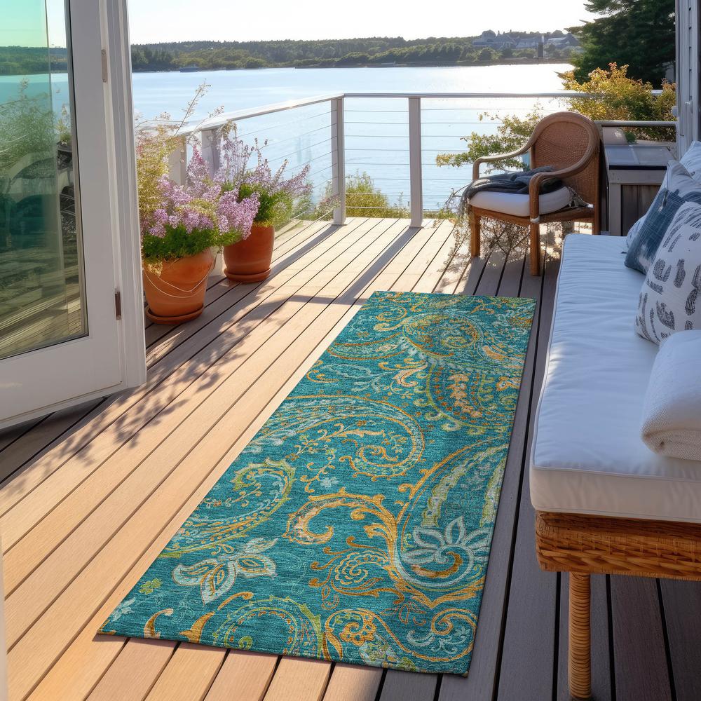 Chantille ACN533 Teal 2'3" x 7'6" Rug. Picture 8