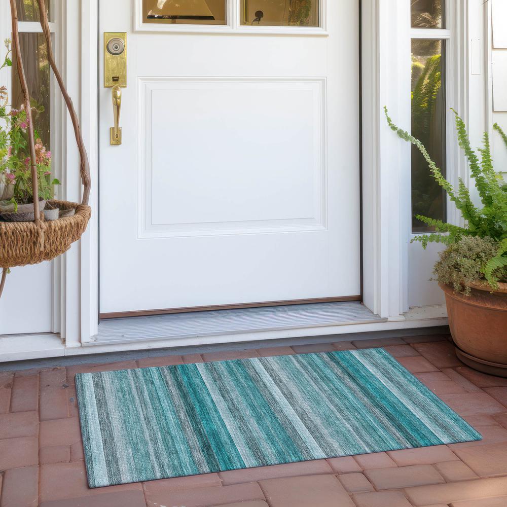 Chantille ACN535 Teal 1'8" x 2'6" Rug. Picture 7