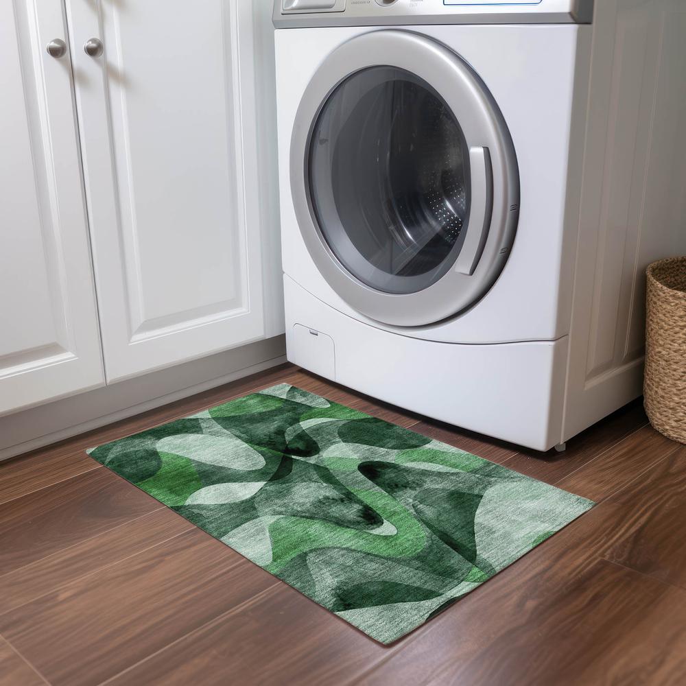 Chantille ACN536 Green 1'8" x 2'6" Rug. Picture 6
