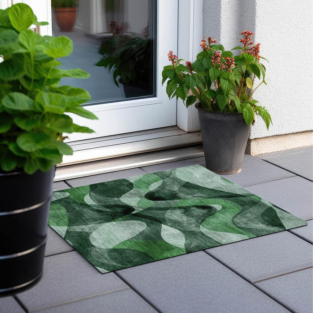 Chantille ACN536 Green 1'8" x 2'6" Rug. Picture 7