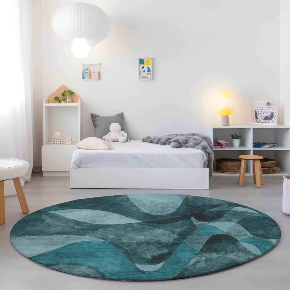 Chantille ACN536 Teal 8' x 8' Rug. Picture 6