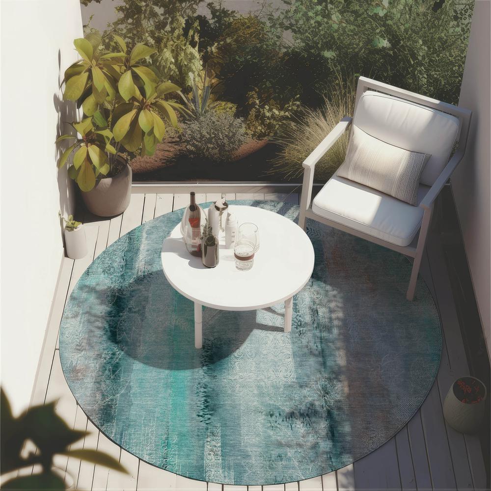 Chantille ACN537 Teal 8' x 8' Rug. Picture 7