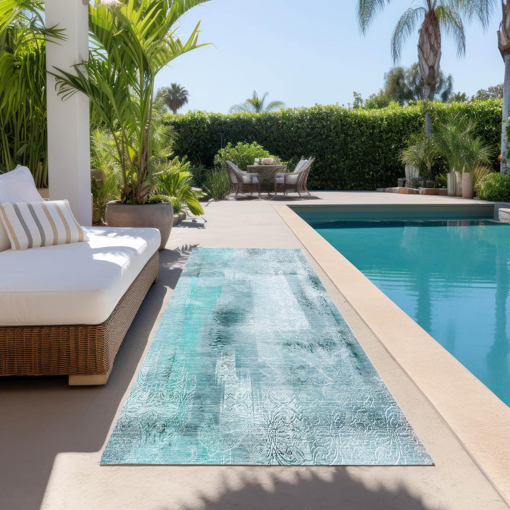 Chantille ACN537 Teal 2'3" x 7'6" Rug. Picture 7