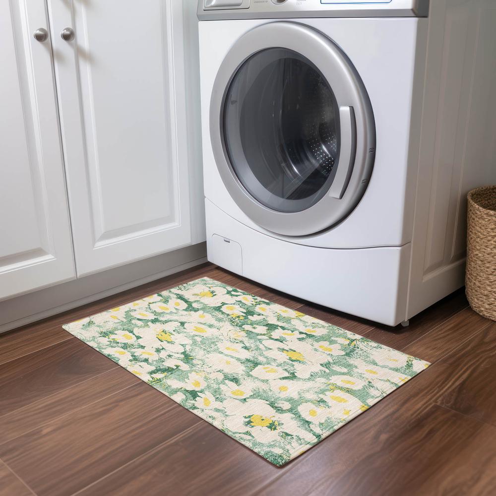 Chantille ACN538 Green 1'8" x 2'6" Rug. Picture 6