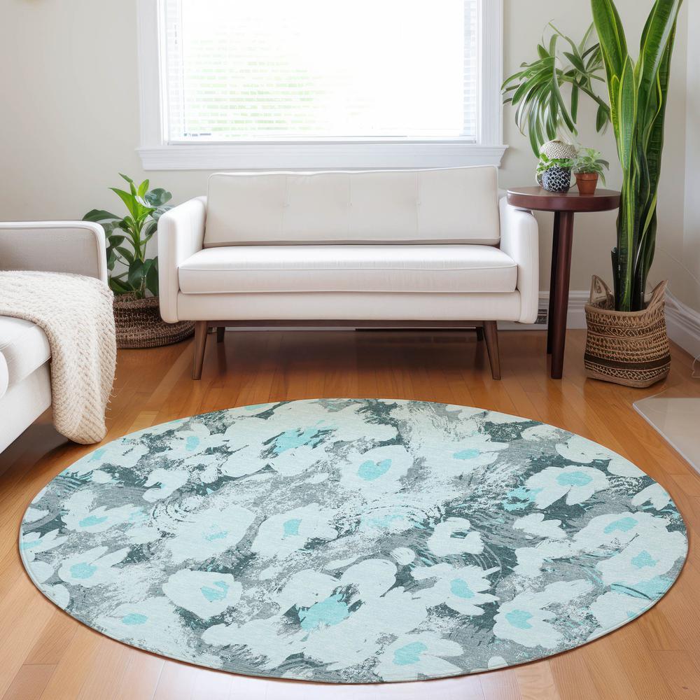 Chantille ACN538 Teal 8' x 8' Rug. Picture 6