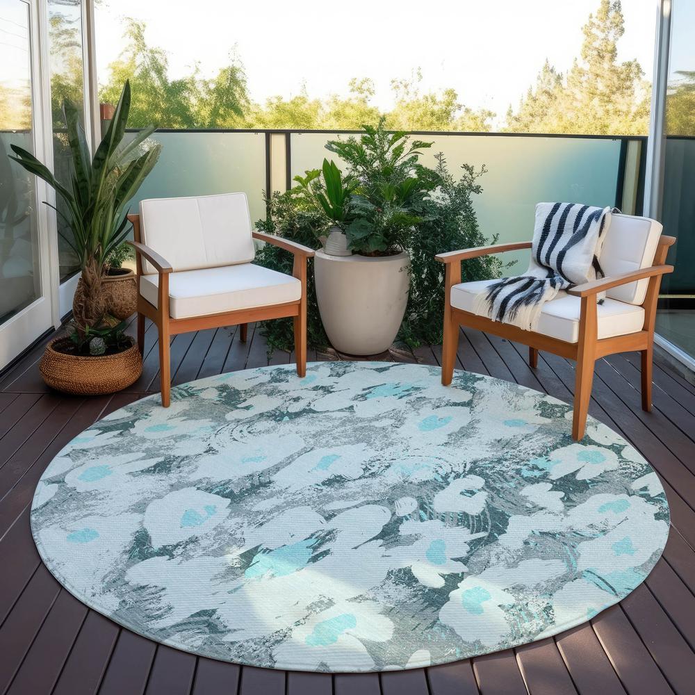 Chantille ACN538 Teal 8' x 8' Rug. Picture 7