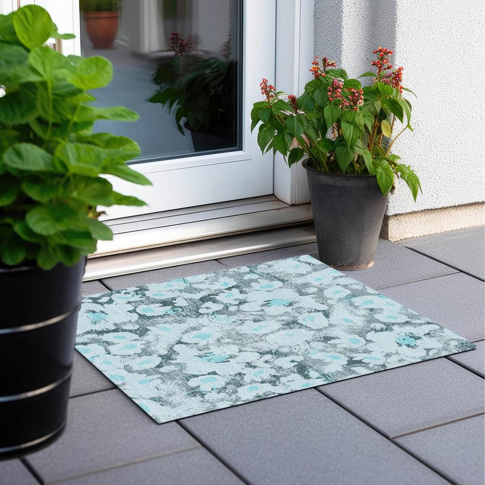 Chantille ACN538 Teal 1'8" x 2'6" Rug. Picture 7