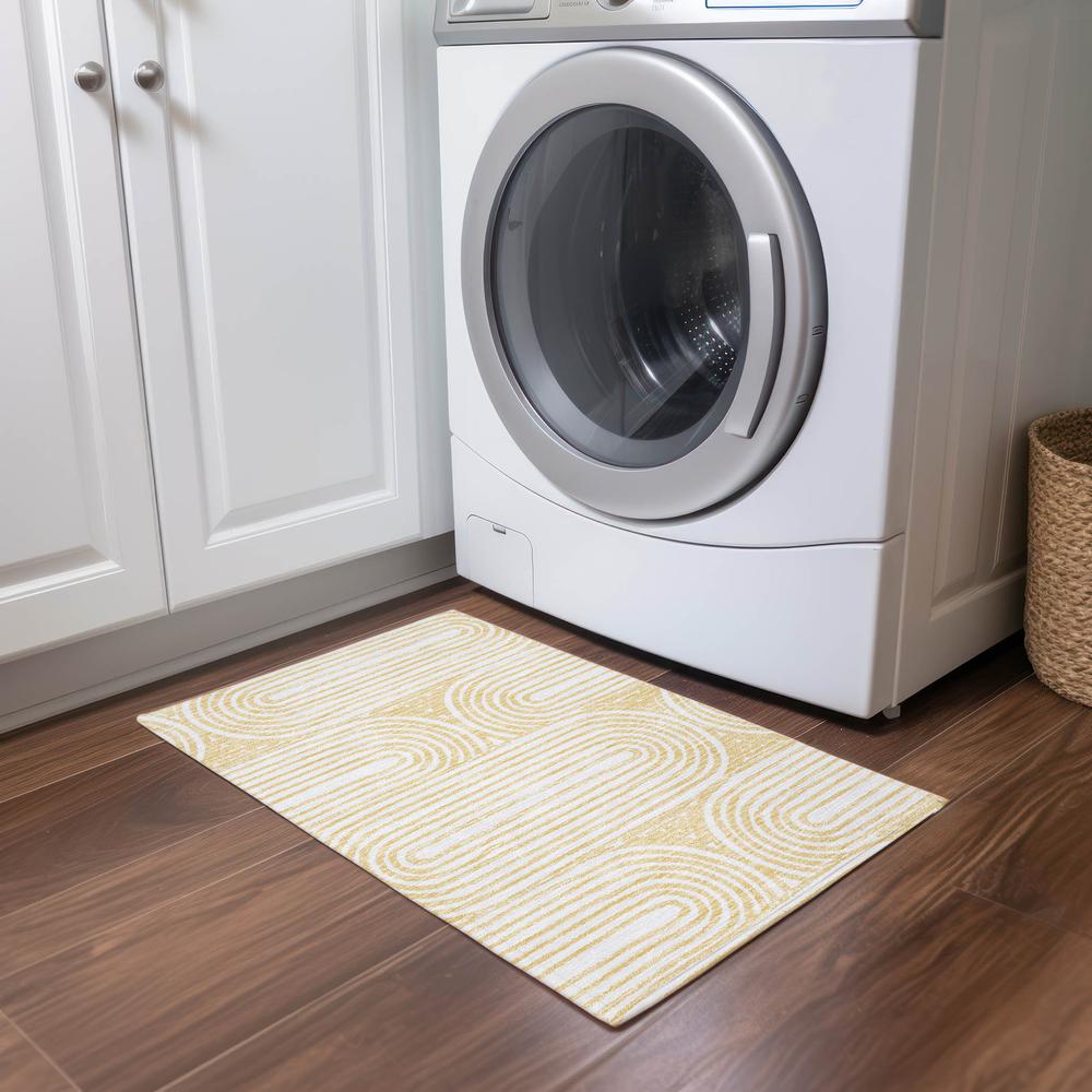 Chantille ACN540 Gold 1'8" x 2'6" Rug. Picture 7