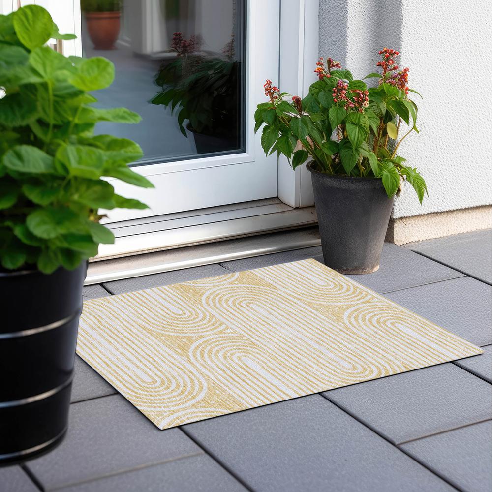 Chantille ACN540 Gold 1'8" x 2'6" Rug. Picture 8
