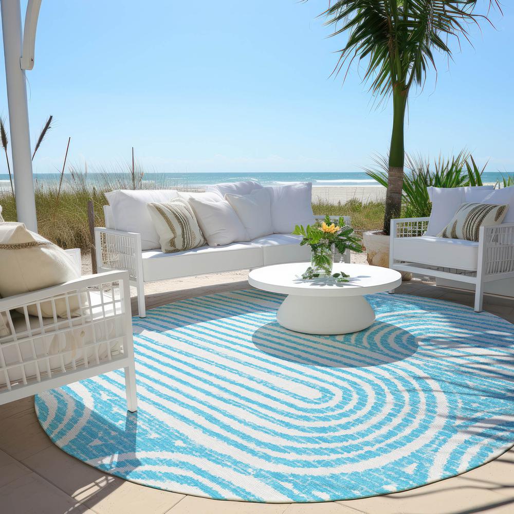 Chantille ACN540 Teal 8' x 8' Rug. Picture 7