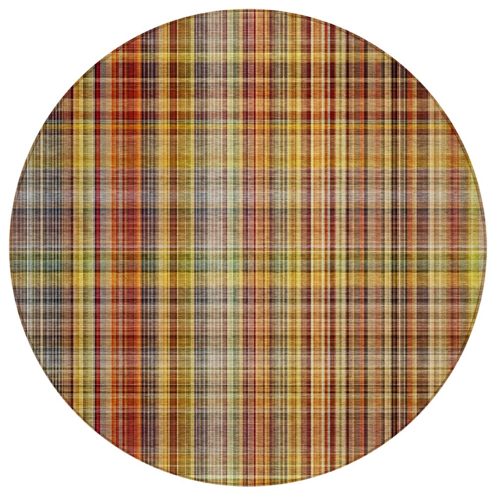 Chantille ACN541 Orange 8' x 8' Rug. Picture 1