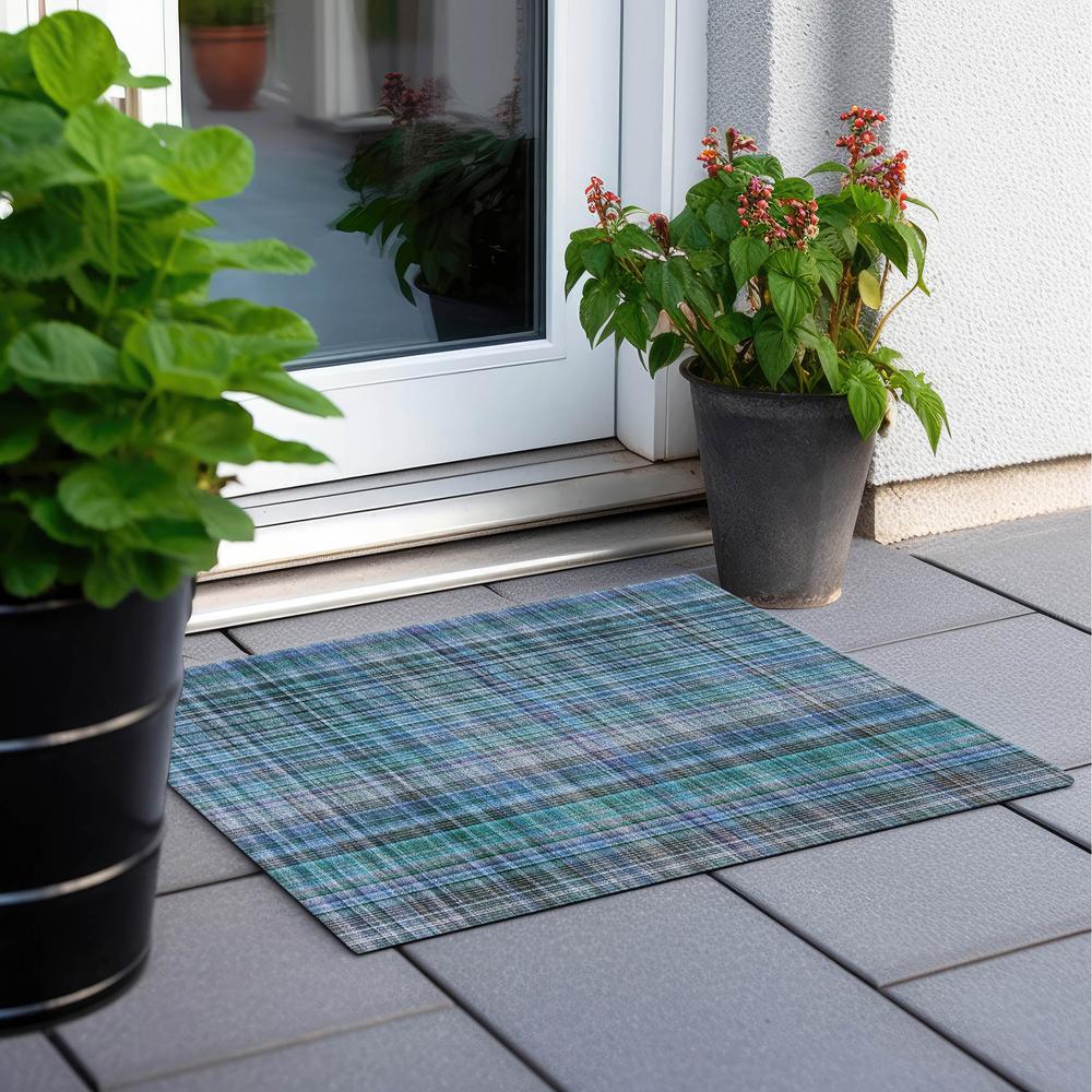 Chantille ACN541 Teal 1'8" x 2'6" Rug. Picture 8