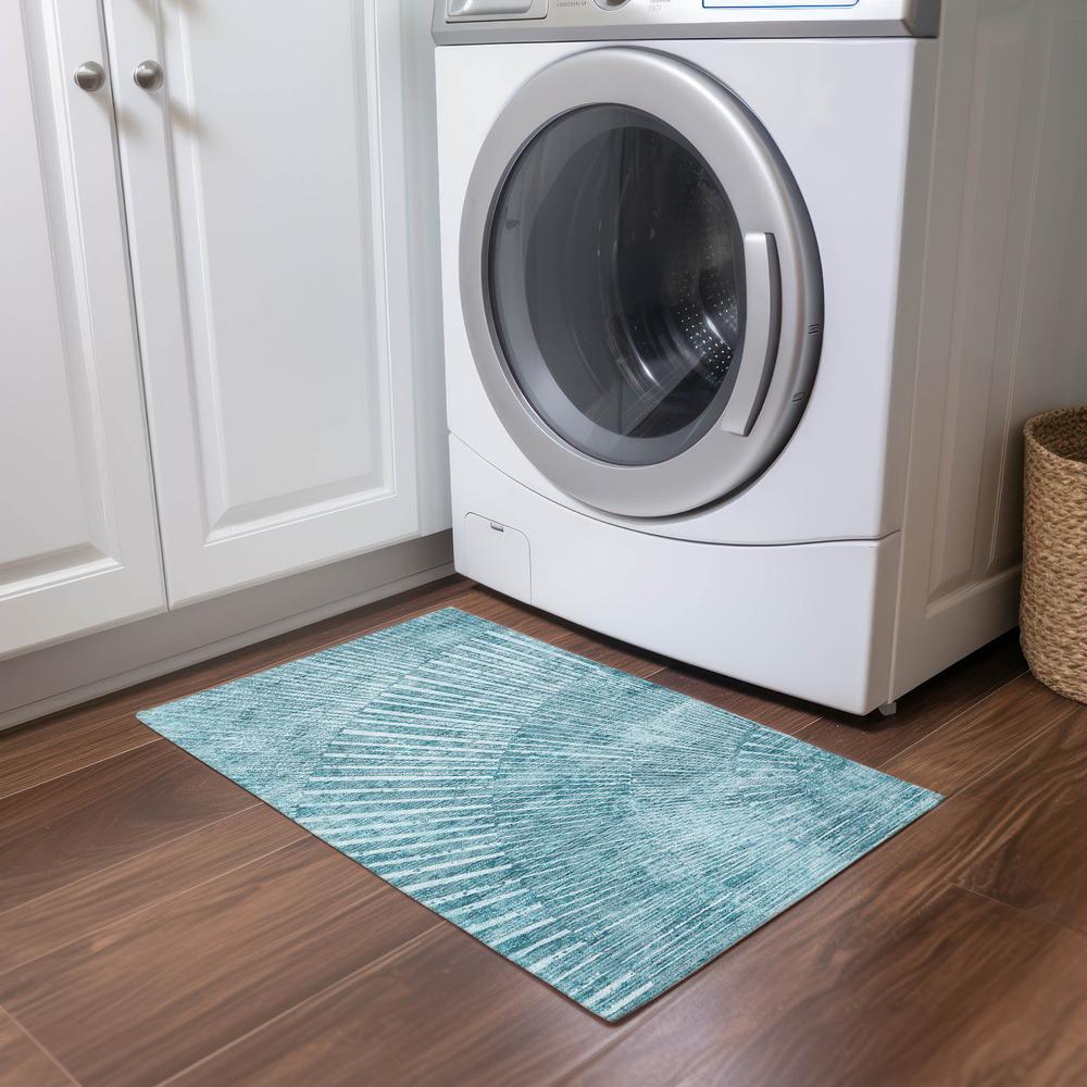 Chantille ACN542 Teal 1'8" x 2'6" Rug. Picture 6