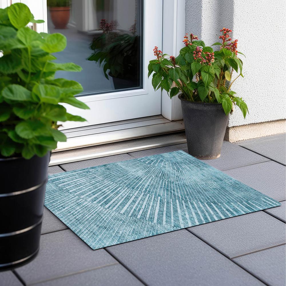 Chantille ACN542 Teal 1'8" x 2'6" Rug. Picture 7