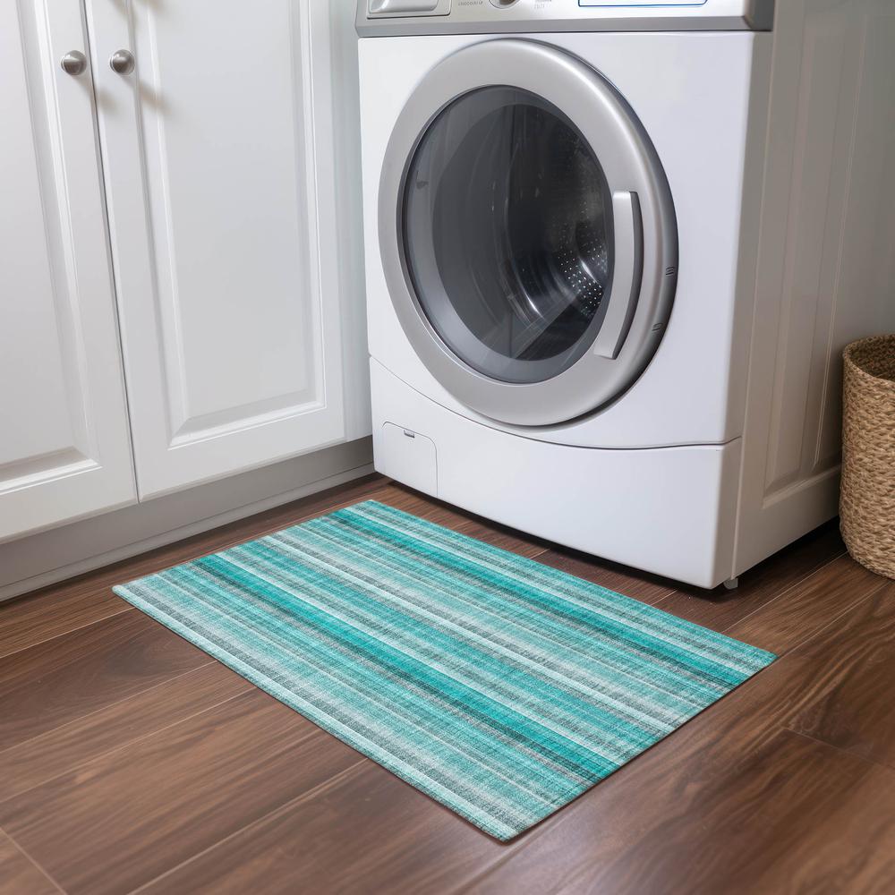 Chantille ACN543 Teal 1'8" x 2'6" Rug. Picture 6